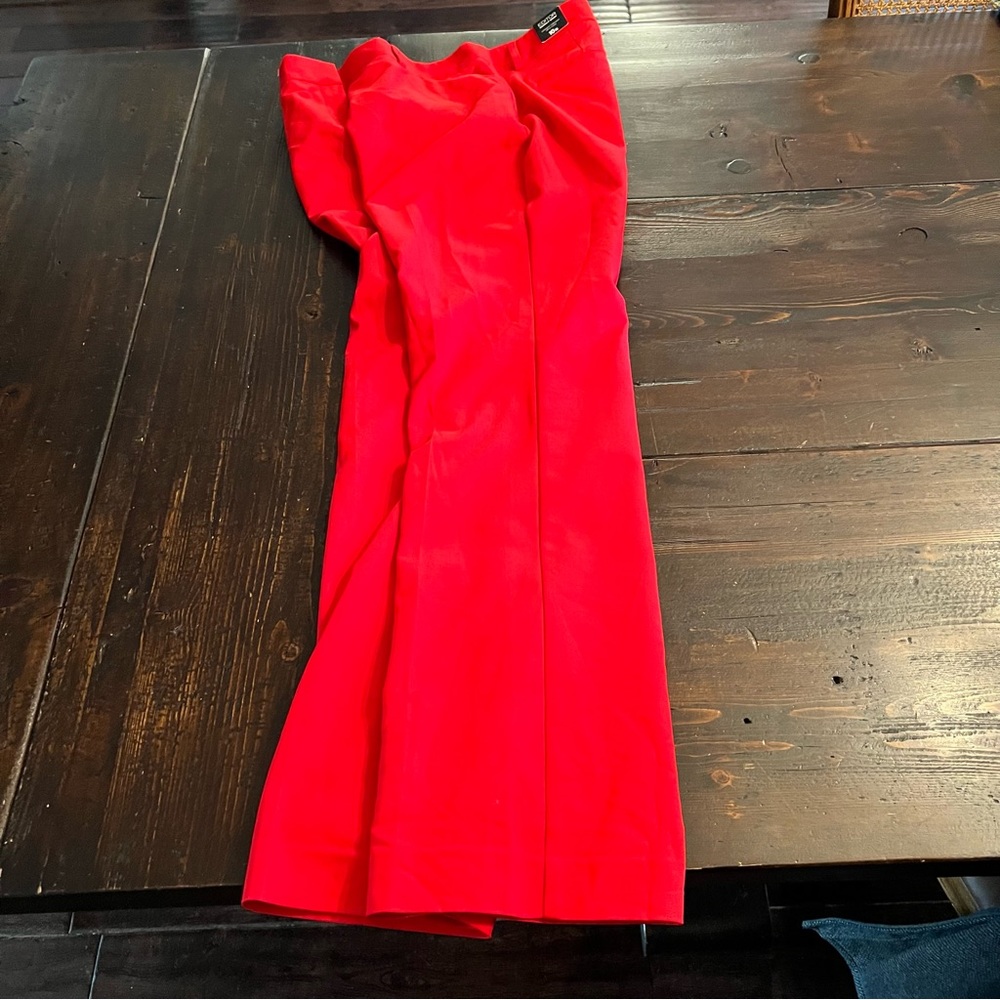 Express Editor Barely Boot Red Slacks Size 10R NWT